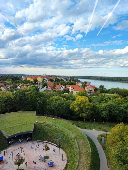 View from the elevator at Vukovar Water Tower - Tour Guide Vukovar